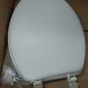 Soft Elongated Vinyl Toilet Seat, White - 19 Inch Soft Vinyl Cover with Comfort Foam Cushioning - Fits All Elongated Size Fixtures - Easy to Install Fantasia by Achim Home Decor
