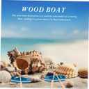 Sewroro 6 Pcs Miniature Rowboat, Wooden Boat Mini Rowboat Blue Wood Boat with Oars Canoe Model Figurines for Fairy Garden Home Decor (6.20X2.00X1.00CM, Assorted Color)