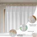 MAIHER Light Filtering Pinch Pleat Curtains 96 Inches Long, Linen Blend Beige White Semi Sheer Pleated Drapes Patio Door Window Curtains for Living Room 1 Panel, 72" W x 96" L
