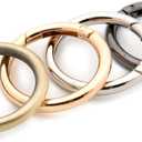 O Ring Spring, 10 PCS Opening Snap Trigger Clip Buckle Charm Purse Making (Brushed Brass,1")