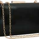 Women Evening Clutch Purses Patent Leather Clutches Formal Party Wedding Cocktail Prom Purse Handbags (Black)