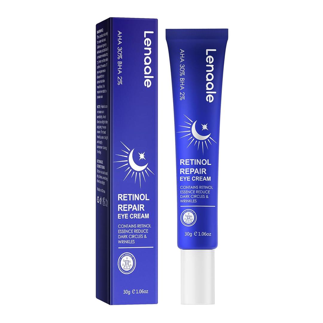 Retinol Eye Cream, Hydrating Under Eye Care Daily Wrinkle Cream, Infused with AHA30% to Smooth and Hydrate Skin, Eye Crea for Dark Circles Treatments, Reduce Under Eye Bags, Smooth Wrinkles EXP: 05-23-28