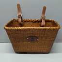 Bike Basket, Handmade Rattan Bicycle Baskets, Front Bike Baskets for Women’, Retro Style Bike Baskets for Adult Bikes (Brown)