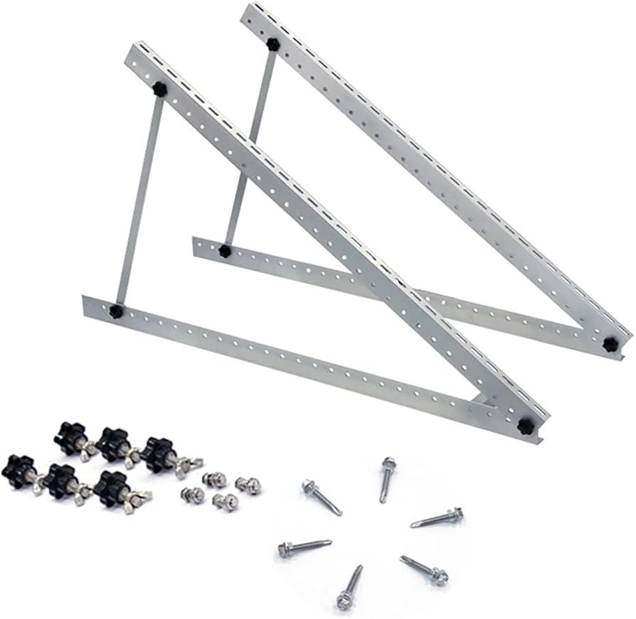 SUNMAK 41inch Adjustable Solar Panel Mount Brackets 0-90° Adjustable Solar Panel Tilt Mount Brackets for Solar Panels Installed on Any Flat Surface for RV, Roof, Boat, Any Off-Grid Systems