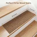 15 Pack Stair Treads for Wooden Steps Carpet Mat Runner Rug Non Slip for Outdoor Indoor Dog(30inX8in) (Brown)