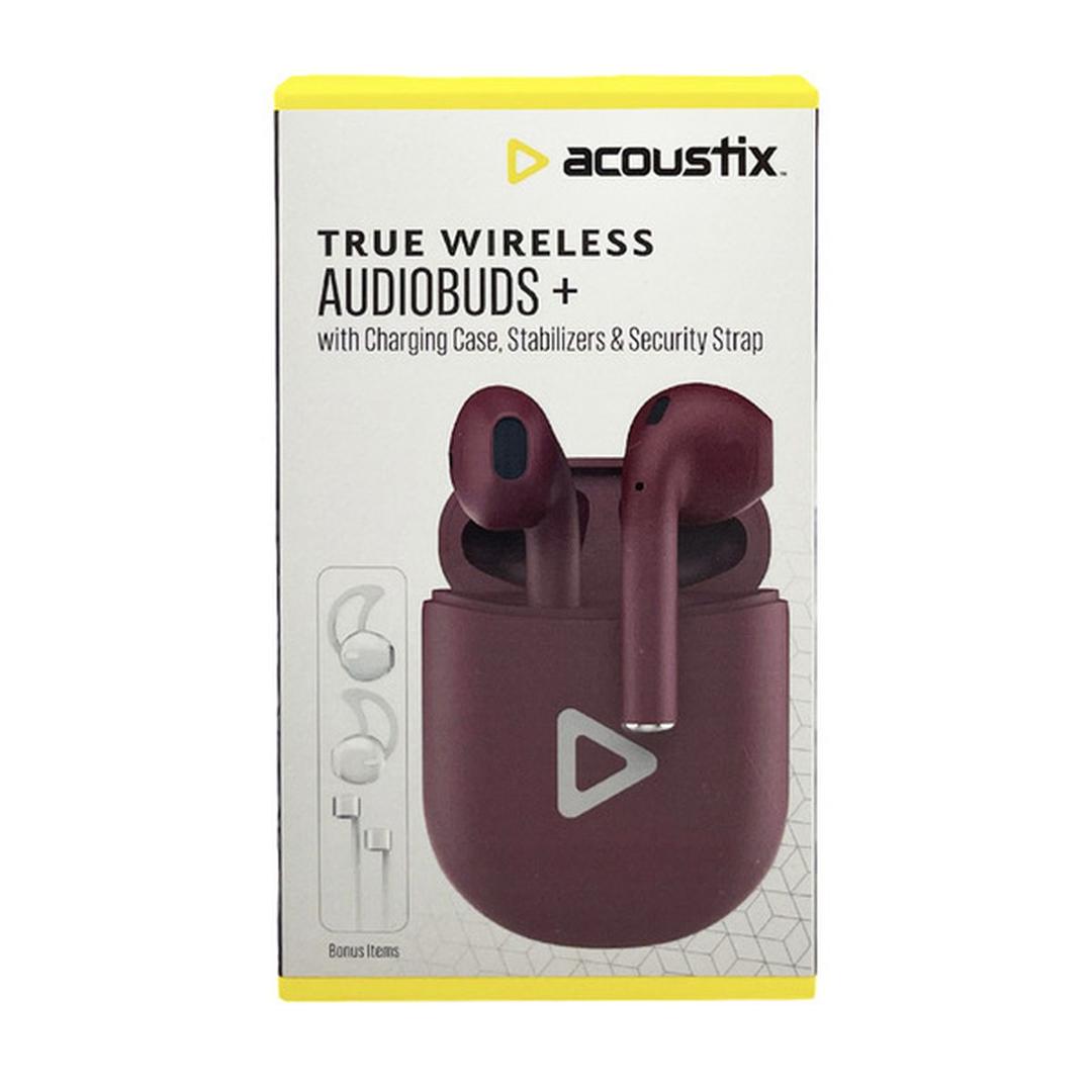 Acoustix True Wireless AudioBuds+, Burgundy