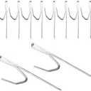 Curtain Hooks for Drapes, Drapery Hook Pins for Window Curtain, Door Curtain and Shower Curtain, Silver (50 Pieces)