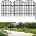10 Panels Decorative Garden Fence with Lock, 40in (H) x 22.31ft (L) No Dig Animal Barrier, Rabbit Fencing Rustproof Metal Temporary Panel Border for Dog, Rabbits and Patio Outdoor Yard