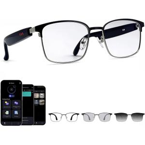 AI Smart Translation Glasses, 164 Language Voice Translator, Open-Ear Bluetooth Glasses with Speakers, Photochromic Lenses, Lightweight 170mAh Battery for Men Women Travel and Work