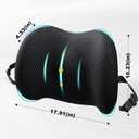 BYMECOST Lumbar Support Pillow for Car, Memory Foam Car Seat Back Support Pillow for Driving, Back Cushion with Strap for Pain Relief, Ergonomic Back Cushion for Office Chair, Wheelchair (Black)