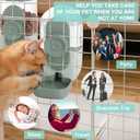 Lemtrflo Hanging Automatic Food and Water Dispenser, Gravity Rabbit Feeder Set, Cage Cat and Bunny Food Bowl (Cage Grid Spacing Over 1.2'')