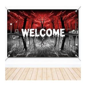 Welcome to The Other Side Backdrop, 59x39.4in Party Decor Halloween Birthday Theme Photo Props Banner for Home & Room Decoration