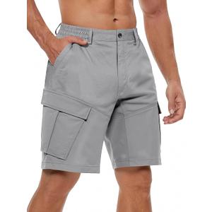 Men's Cargo Shorts Drawstring Classic Chino Stretch Shorts with 6 Pockets