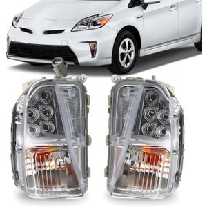 Pair Fog Lights Assembly & Turn Signal Lamp Compatible with Prius 4-Door 2012 2013 2014 2015 DRL Left and Right Side 8151147060 8152147060