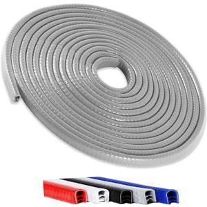 Winfort 16.5FT(5M) Universal Car Door Edge Protector Guards, No-Glue Required Rubber Seal U Shape Automotive Door Entry Guard, Suitable for Most Cars, SUVs and Trucks (Grey)