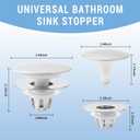 Bathroom Sink Stopper for 1.06-1.50, 2 Pack Pop Up Sink Drain Stopper with Hair Strainer Universal Bathroom Sink Drain Plug, Magnetic Split Design, Easy to Clean (Silver)