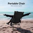 TOBTOS Portable High Back Camping Chair, Support 440 lbs, Ultralight Folding Chair with Head Support, Compact Backpacking Chair for Outdoor Camp Backpacking Fishing (Black)