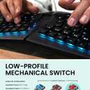 Perixx PERIBOARD-835RD II Wireless Ergonomic Mechanical Keyboard [Firmware Updated] - RGB Backlit - Low-Profile Red Linear Switches - Multi-Device Connection - Compatible with Windows and macOS
