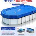 18x34FT Oval Winter Pool Cover Heavy Duty Pool Covers for Above Ground Pool