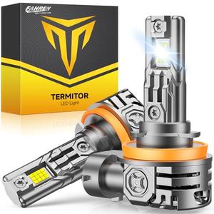 FAHREN H11/H8/H9 Light Bulbs, 70,000LM Super Brighter, 1:1 Design Plug N Play, H16 Low Beam 6500K Cool White, IP68 Waterproof, 10 Years Long Life with Cooling Fan, Pack of 2