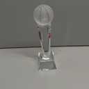 Meooeck 1 Pcs 9x2.8'' Crystal Glass Trophy with Gift Box Large Trophy Award Glass Paperweight Tournament Table Desktop Decor