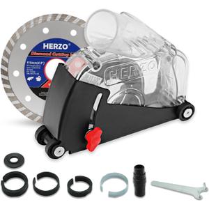 HERZO Dust Shroud Dust Extraction Cutting Guard for 5 inch and 4-1/2 inch Angle Grinder