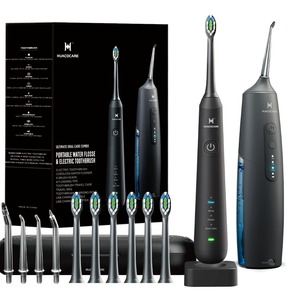 21 Oral Clean Kit Water Dental flosser & Electric Toothbrush Combo Brushing & Flossing for Teeth Cleaning and Gum Health (Black)