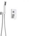 Longriver Shower Faucet Set - 12 Inch Rainfall Shower Head with Handheld Spray, Wall Mount Fixture Kit, Polished Chrome