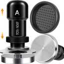 Espresso Tamper 53mm - 30LB Auto-Calibrated Coffee Tamper with Silicone Mat,Coffee Tamper with 2 Spring 100% Stainless Steel Base Fits for Delonghi Series and Other 53mm Portafilter