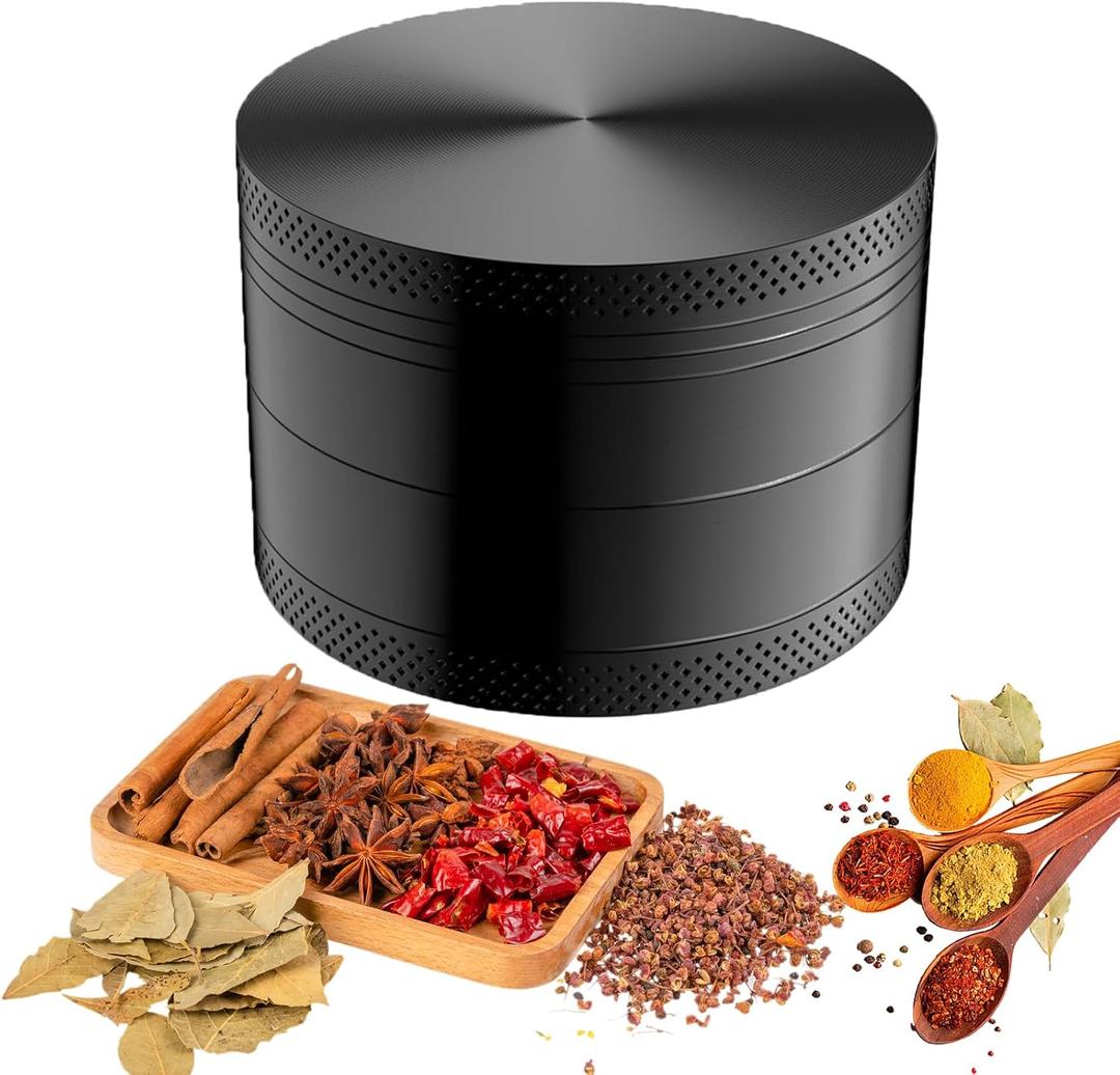 2.5'' Grinder Spice Grinder Kitchen Tools Sharp Teeth for Fine Grinding Black
