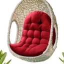 Thick Egg Chair Cushion Replacement, Button Tufted Outdoor Swing Chair Cushion with High Elasticity PP Cotton and Skin-Friendly Fabric, Hanging Cushion for Patio Porch Furniture (Only Cushion)