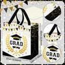 Wesnoy 48 Pcs Graduation Gift Bags Bulk with Handles 2026 Non Woven Congrats Grad Candy Bag Reusable Tote Bag Graduation Party Favor for College High School Graduate Decoration, 11.4 x 10.6 x 4.7 Inch