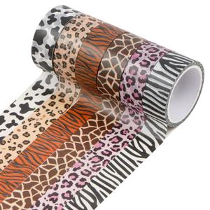 DREMISI 6 Rolls Animal Print Washi Tape Stickers Cheetah Cows Zebra Giraffe Leopard Masking Tape Decorative Adhesive Stickers for DIY Crafts Scrapbooking Bullet Journals Planner Gift Wrapping, 98.4ft