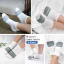 Gonii Women's Ultra-Thin Lightweight No-Show Ankle Socks - Seamless Toe Design, Non-Slip Arch Band (6 Pairs) for Running (White)