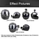 34in1 Motorcycle Helmet Chin+Top+Side Mount Kit for GoPro Hero 13 12 11 10 9 8 7 Black Silver White 6 Osmo and Other Action Camera with Adhesive Sticky Mount and Buckle, Extra Camera Tether