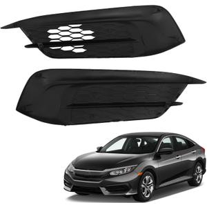 munirater 1 Pair Front Fog Light Cover Replacement for Civic 2016 2017 2018 Left and Right Side 71103-TBA-A00 71108-TBA-A00