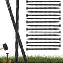 100pack 8-Inch Plastic Landscape Edging Spikes Landscape Anchoring Nail Spiral Landscape Stake for Weed Barrier, Paver Edging, Landscape Edging, Artificial Turf, Grass Pathway and More Black-100pcs