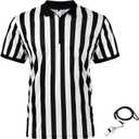 Syhood Referee Shirt Costume Men Women, Whistle Black and White Striped Football Soccer Official Ref Shirt Jersey(Large)