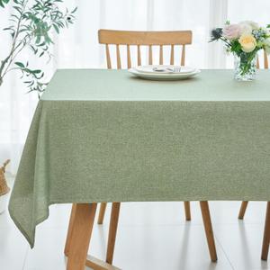 maxmill Linen Texture Tablecloth Water Resistant Antiwrinkle Spillproof Wipeable Washable Soft Fabric Table Cloth for Dining Room, Buffet Banquet Party Holiday, Rectangular 60 x 108 Inch, Sage Green
