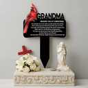 Christmas Grave Decorations for Cemetery Cardinal Memorial Gift Markers Metal Cardinal Garden Decor Grave Site Decor Cemetery Decorations Memorial Plaques Outdoors(Grandma)