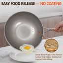 Titanium Wok Pan with Lid 12" Non-Toxic PFAS-Free Woks & Stir-fry Pans, Tri-Ply Titanium & Stainless Steel, Induction & Dishwasher Safe