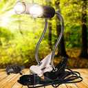 UVA/UVB Reptile Ceramic Heat Lamp - Pet Heating Bulb Holder Clamp - 110V-130V (White)