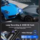 4K Dash Cam Front and Rear Inside with 64GB Card, 3 Channel Dash Camera for Cars, 1080P Triple Dash Cam Built-in GPS, 5GHz WiFi, Night Vision, Parking Mode