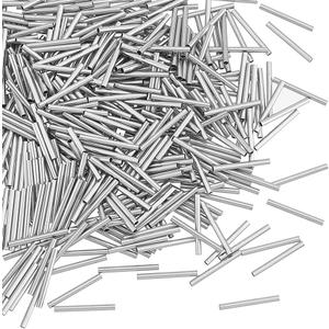 PH PandaHall 500pcs 15mm Long Stainless Steel Tube Beads Straight Tube Charms Metal Smooth Finding Beads for Jewelry Crafts Making Findings