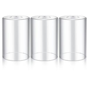 Teenyyou 3 Pcs Clear Glossy Glass Shade Replacements for Pendant Light Fixtures Glass Lamp Shade Cover, 1-5/8 Inch Fitter E26 Base, 4"w x 6"h, Replacement Lamp Globe for Chandelier Wall Sconce