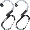 GEAR AID HEROCLIP 360 Swivel Carabiner Gear Clip and Hook (Medium) for Camping, Backpack, Suitcases and Garage Organization (Black & Gray)