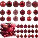 LANGXUN 36pcs Wine Red Christmas Tree Decorations Balls, Bolas De Navidad, 2025 Christmas Decor, Indoor Outdoor Shatterproof Christmas Ornaments, Xmars Party Wedding Suppiles