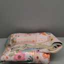 5x7 Area Rugs for Living Room Vacuum-Friendly Machine Washable Area Rug Flower Floral Printed Pattern Low Pile Non-Slip Carpet for Bedroom Hallway Entryway, Pink Beige