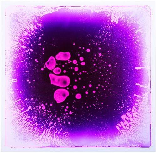 Art3d 1-Pack Fancy Floor Tile for Kids Room Liquid Encased Floor Tile, 11.8" x 11.8" Purple