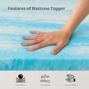 Memory Foam Mattress Topper Queen - 3 Inch Gel Infused Bed Toppers, Pressure Relief Mattress Pad, CertiPUR-US Certified